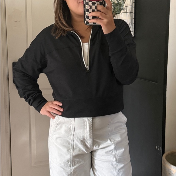 Vuori Tops - VUORI Restore Half Zip Hoodie in Washed Black. Size M